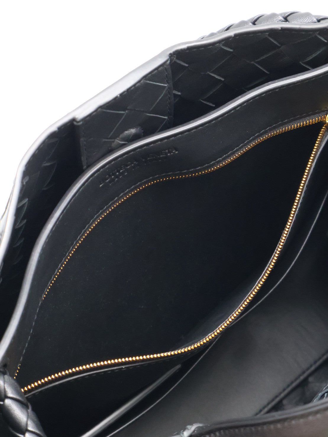 BOTTEGA VENETA Andiamo編織單肩包 - 中號黑金