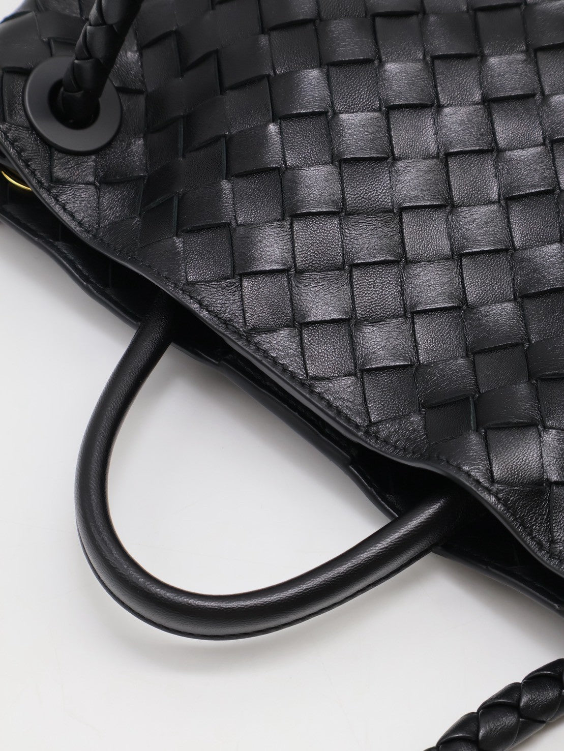 BOTTEGA VENETA Andiamo編織單肩包 - 中號黑金