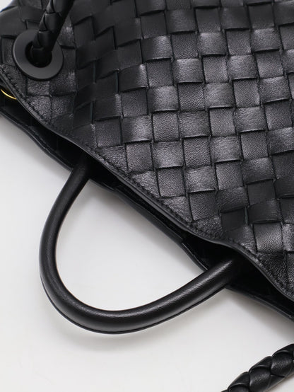 BOTTEGA VENETA Andiamo編織單肩包 - 中號黑金