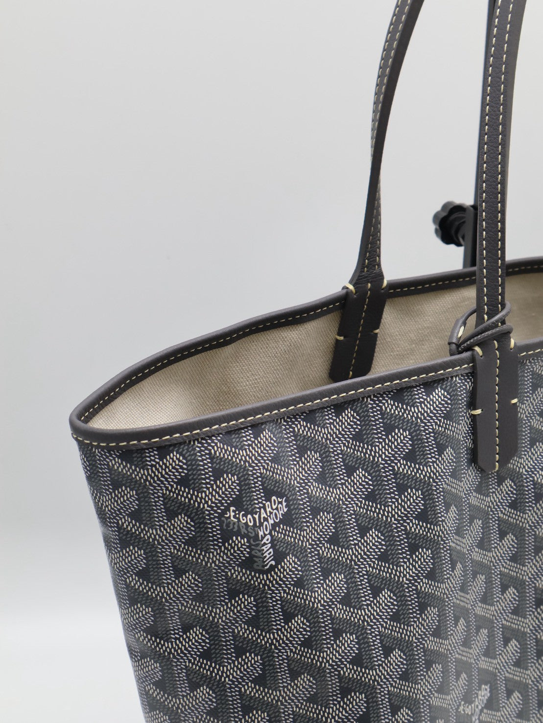 GOYARD 新版亞麻帆布Tote - 小號灰