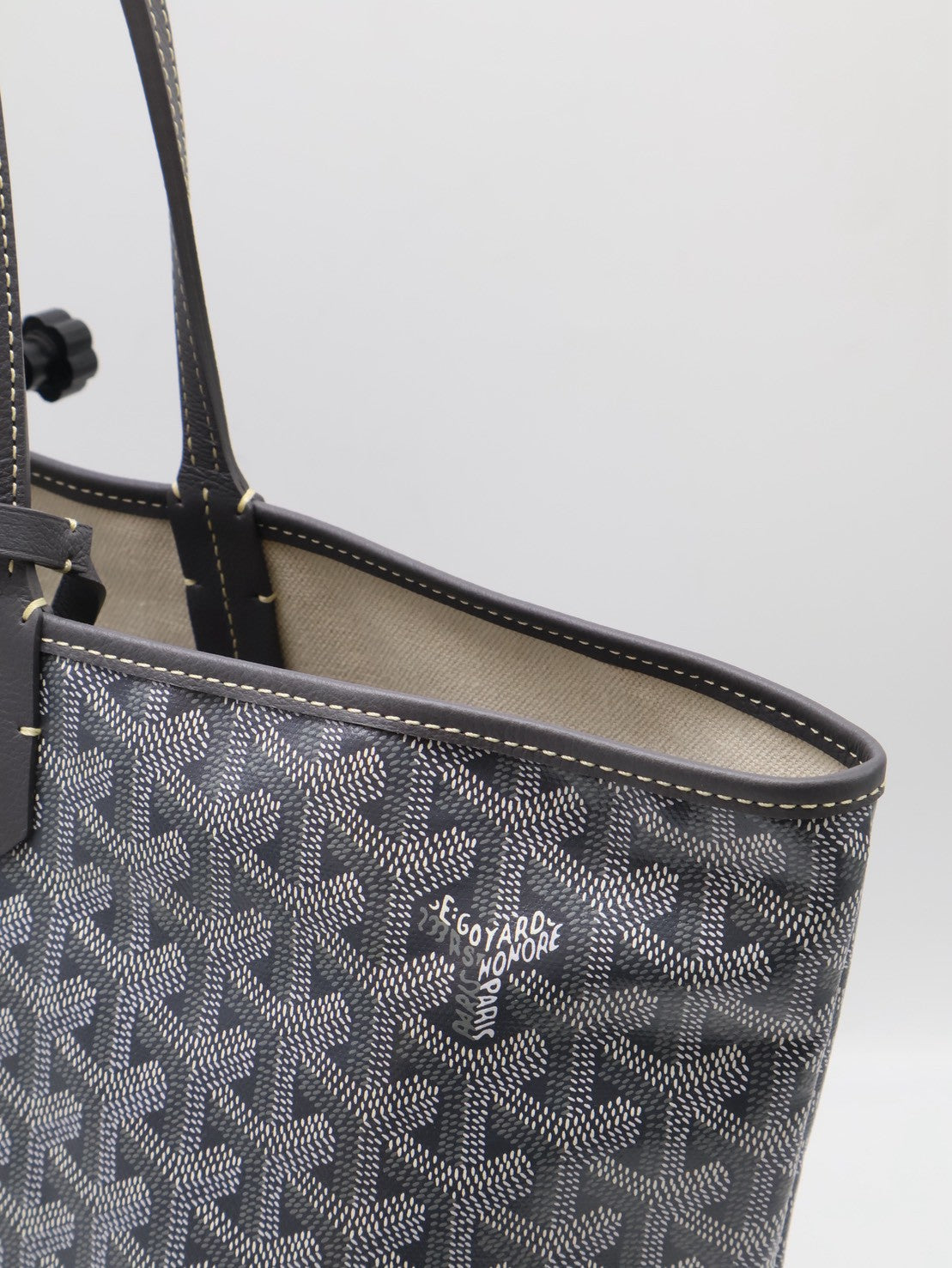 GOYARD 新版亞麻帆布Tote - 小號灰