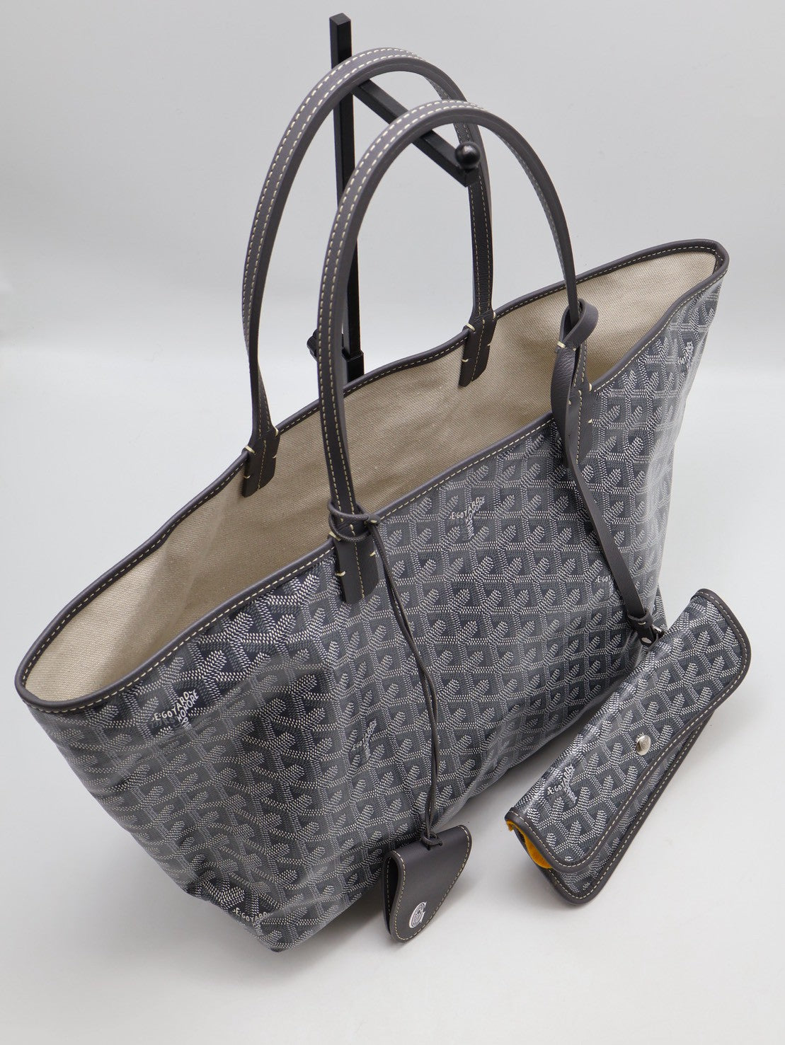 GOYARD 新版亞麻帆布Tote - 小號灰