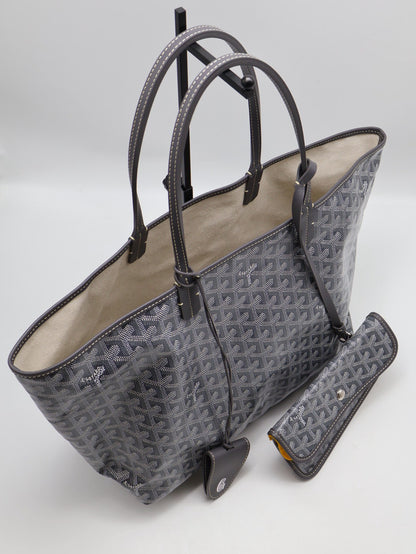 GOYARD 新版亞麻帆布Tote - 小號灰