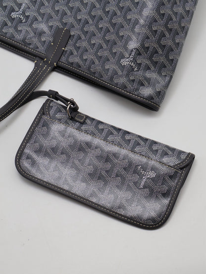 GOYARD 新版亞麻帆布Tote - 小號灰