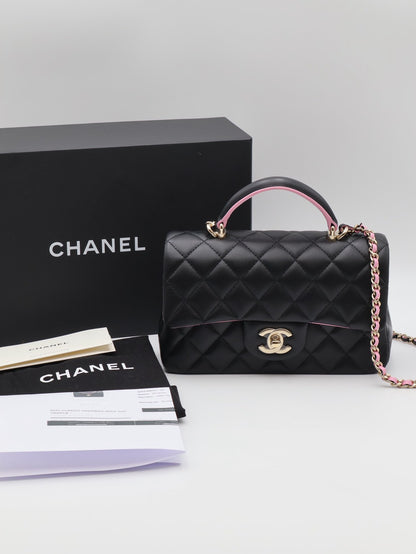 CHANEL 23P Handle Mini CF20 - 黑粉金