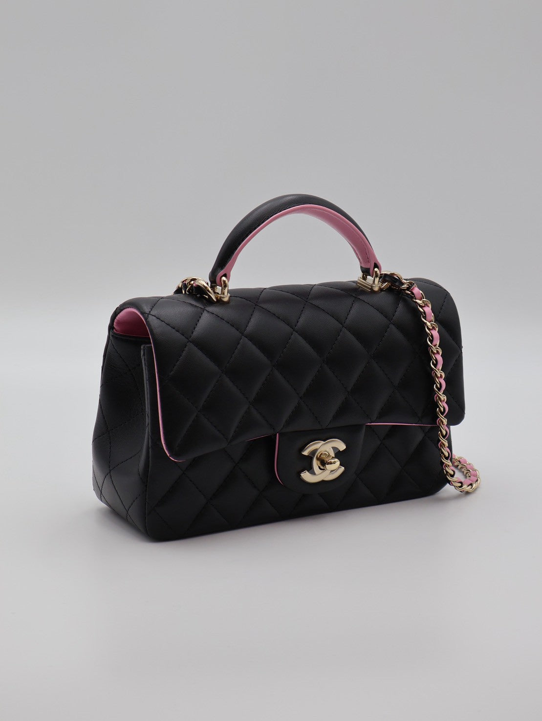 CHANEL 23P Handle Mini CF20 - 黑粉金