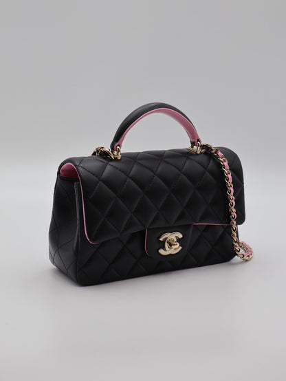 CHANEL 23P Handle Mini CF20 - 黑粉金