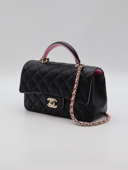 CHANEL 23P Handle Mini CF20 - 黑粉金