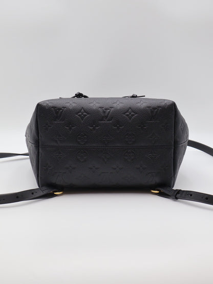 LOUIS VUITTON Montsouris壓紋牛皮後背包 - 黑