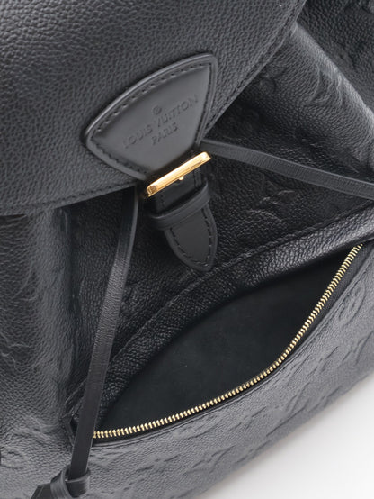 LOUIS VUITTON Montsouris壓紋牛皮後背包 - 黑