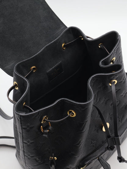 LOUIS VUITTON Montsouris壓紋牛皮後背包 - 黑