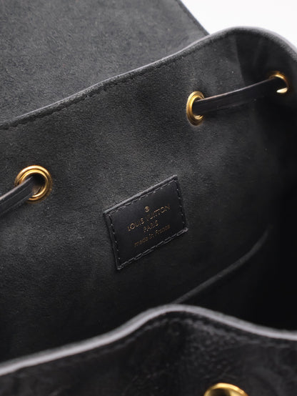 LOUIS VUITTON Montsouris壓紋牛皮後背包 - 黑