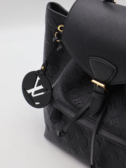 LOUIS VUITTON Montsouris壓紋牛皮後背包 - 黑