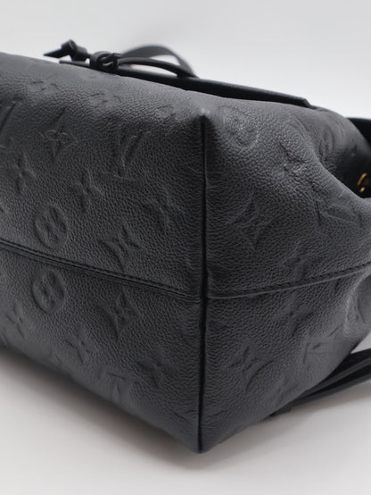 LOUIS VUITTON Montsouris壓紋牛皮後背包 - 黑