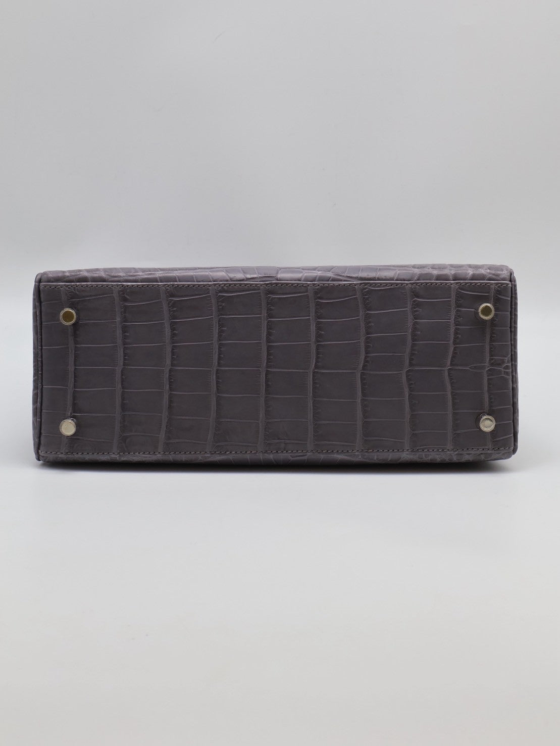 HERMES Kelly 28 霧面鱷魚皮 - 巴黎灰銀 🅀