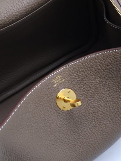 HERMES Lindy 26 -  Etoupe 18 大象灰金 K