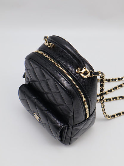 CHANEL 粒面牛皮迷你後背包 - 黑金