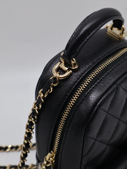 CHANEL 粒面牛皮迷你後背包 - 黑金