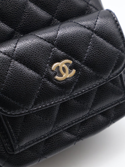 CHANEL 粒面牛皮迷你後背包 - 黑金