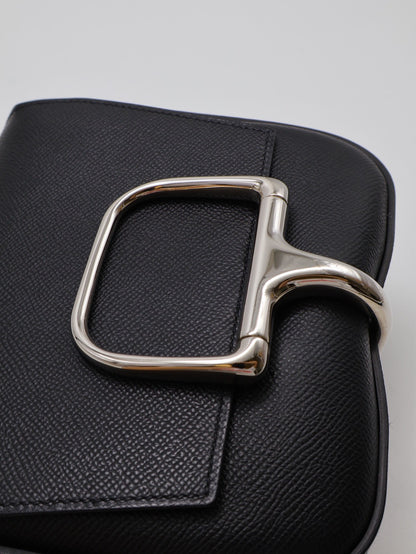 HERMES Della Mini - Noir 89 黑銀 U