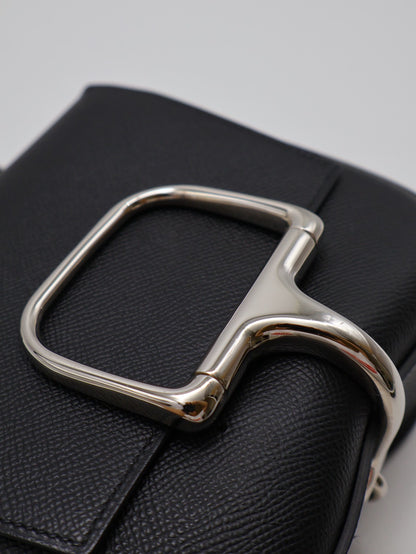 HERMES Della Mini - Noir 89 黑銀 U