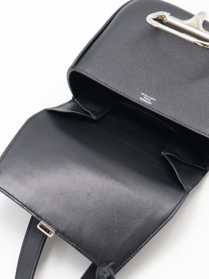 HERMES Della Mini - Noir 89 黑銀 U