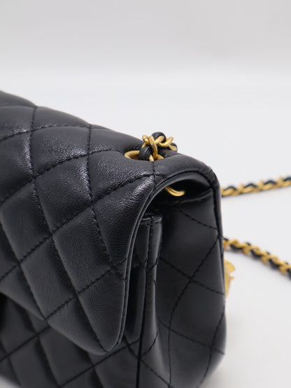CHANEL 經典口蓋包Mini CF20 - 金球黑金