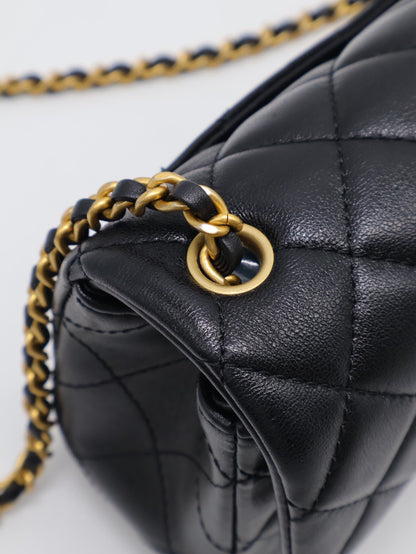 CHANEL 經典口蓋包Mini CF20 - 金球黑金