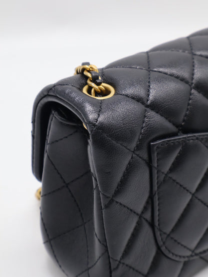CHANEL 經典口蓋包Mini CF20 - 金球黑金