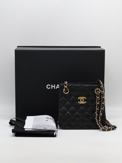 CHANEL Mini Tote粒面牛皮水桶包 - 黑金