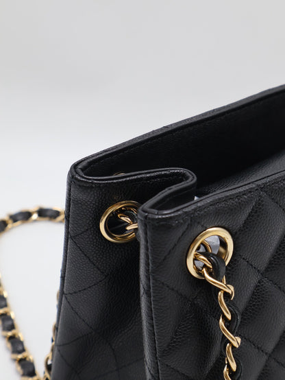 CHANEL Mini Tote粒面牛皮水桶包 - 黑金