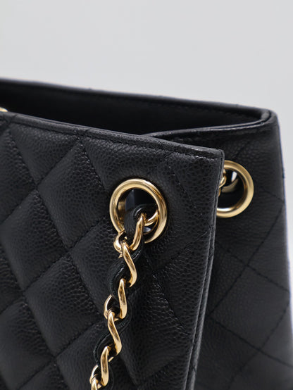 CHANEL Mini Tote粒面牛皮水桶包 - 黑金
