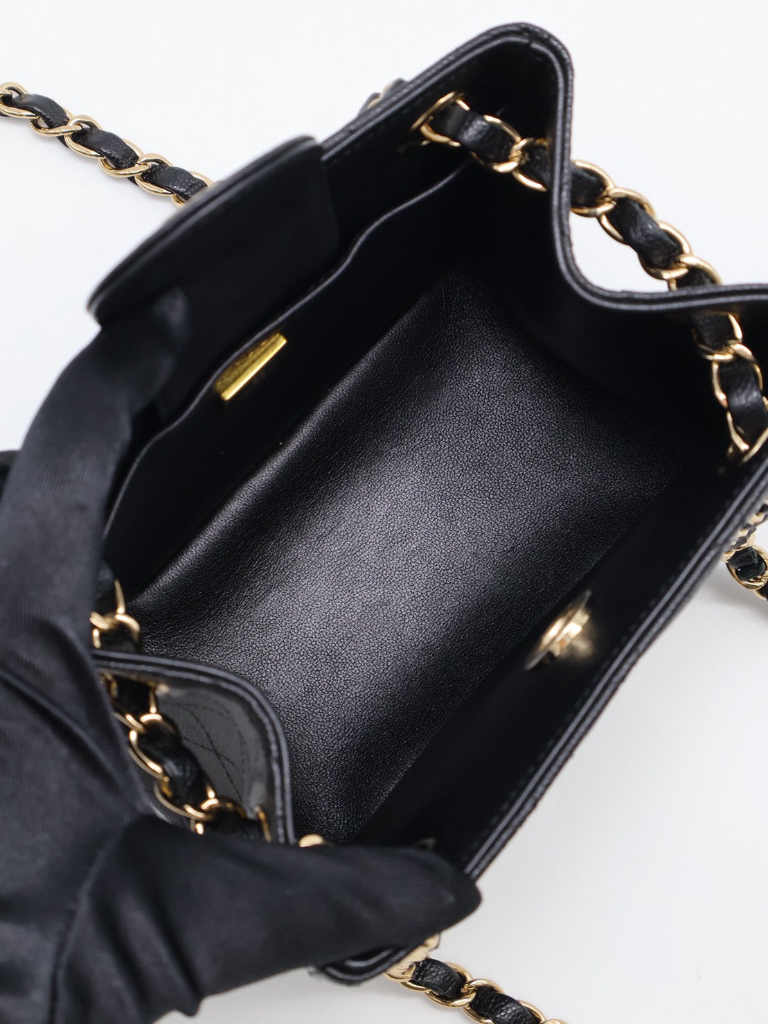 CHANEL Mini Tote粒面牛皮水桶包 - 黑金