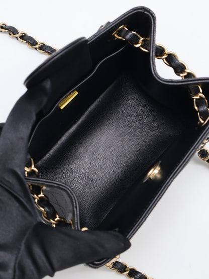 CHANEL Mini Tote粒面牛皮水桶包 - 黑金