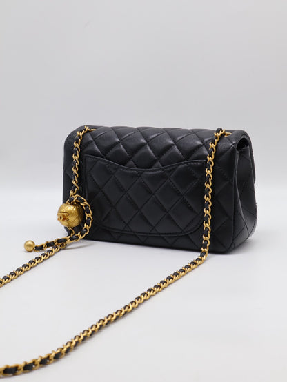 CHANEL 經典口蓋包Mini CF20 - 金球黑金