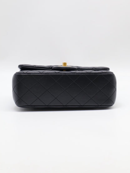 CHANEL 經典口蓋包Mini CF20 - 金球黑金