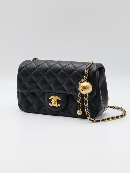 CHANEL 經典口蓋包Mini CF20 - 金球黑金