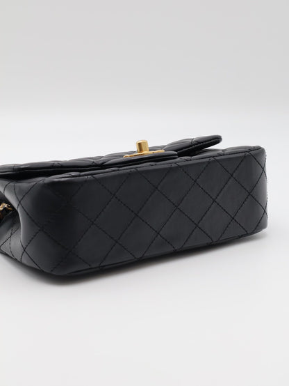 CHANEL 經典口蓋包Mini CF20 - 金球黑金
