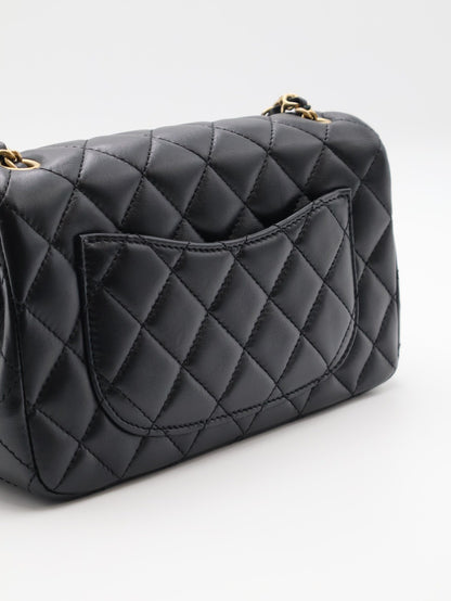 CHANEL 經典口蓋包Mini CF20 - 金球黑金
