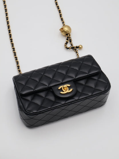 CHANEL 經典口蓋包Mini CF20 - 金球黑金