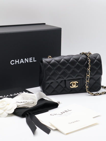 CHANEL 經典口蓋包Mini CF20 - 黑金