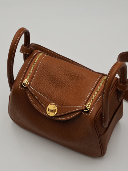 HERMES Mini Lindy - Gold 37 金棕金 U