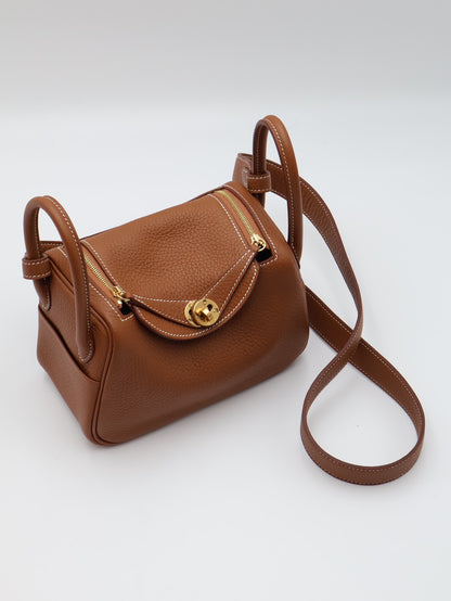 HERMES Mini Lindy - Gold 37 金棕金 U