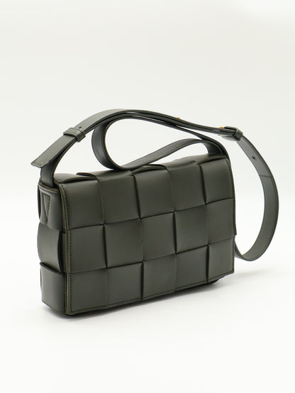 BOTTEGA VENETA Cassette經典編織包 - 15格灰綠