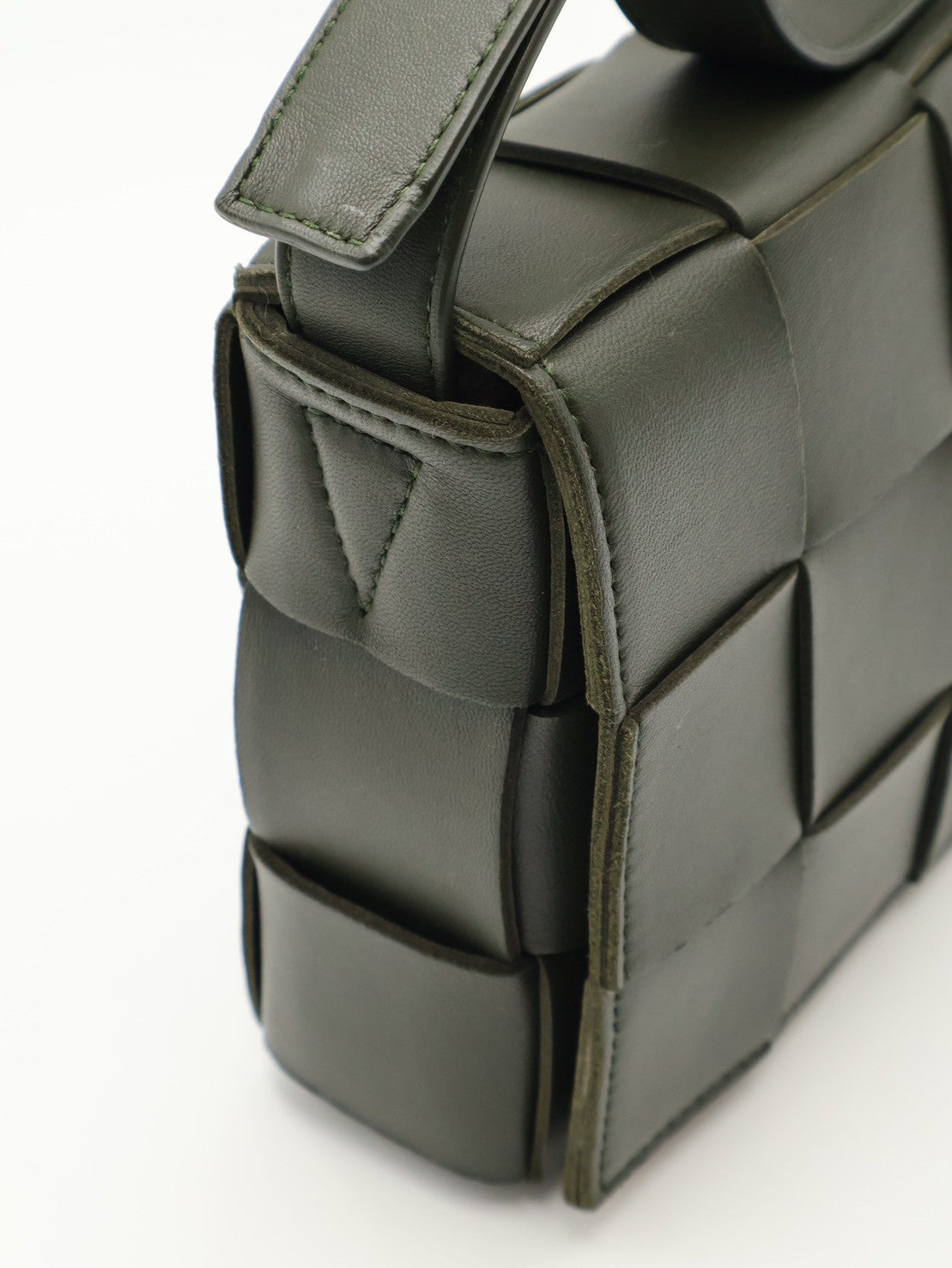 BOTTEGA VENETA Cassette經典編織包 - 15格灰綠