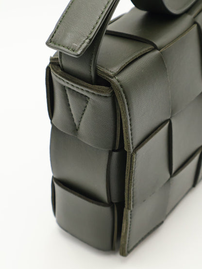 BOTTEGA VENETA Cassette經典編織包 - 15格灰綠