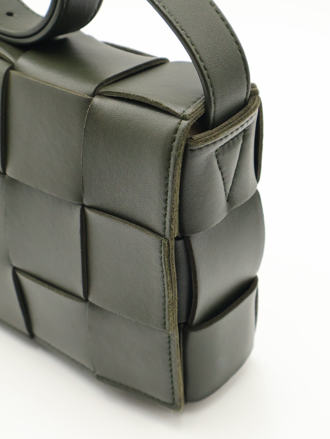 BOTTEGA VENETA Cassette經典編織包 - 15格灰綠