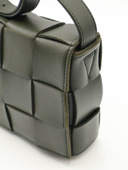 BOTTEGA VENETA Cassette經典編織包 - 15格灰綠