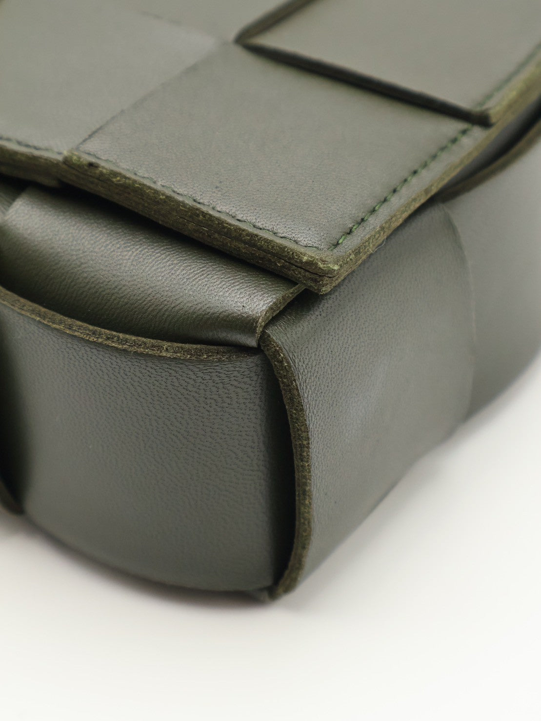 BOTTEGA VENETA Cassette經典編織包 - 15格灰綠