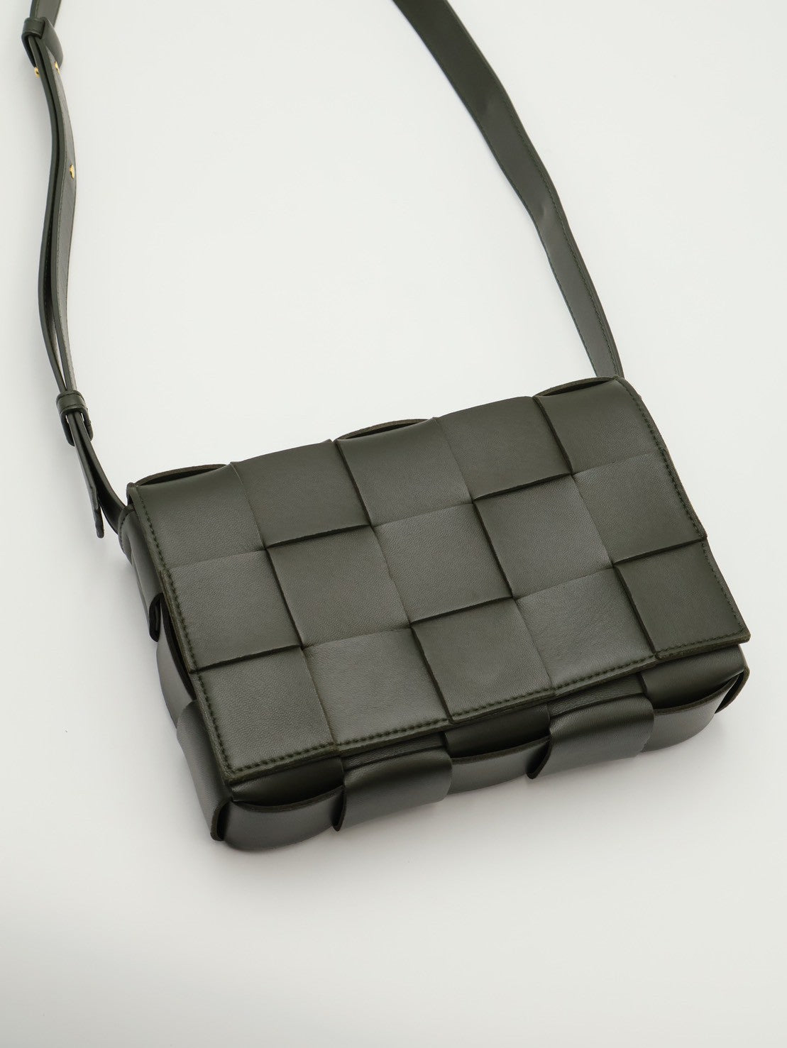 BOTTEGA VENETA Cassette經典編織包 - 15格灰綠